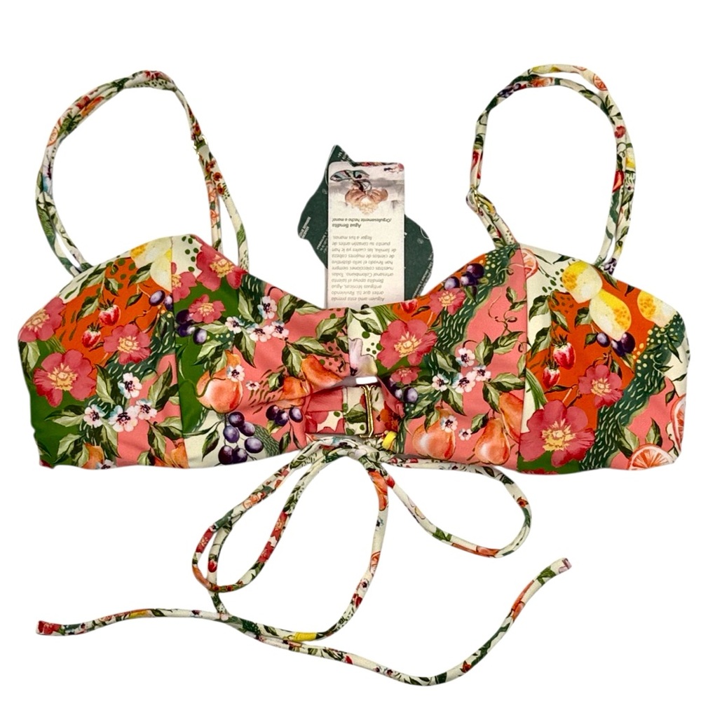 Agua Bendita Kayla Seed Swim Bikini Top Size Large